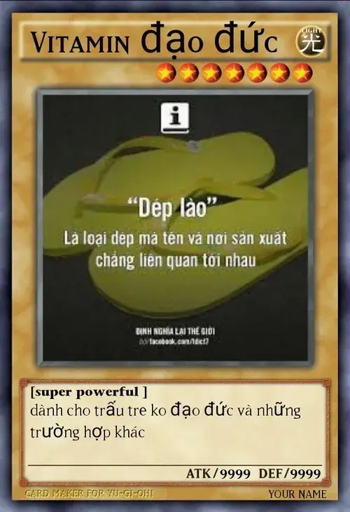 Meme chế thẻ bài dép lào