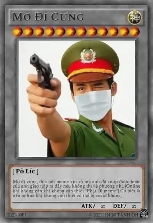 Meme hài lá bài công an mơ đi cưng