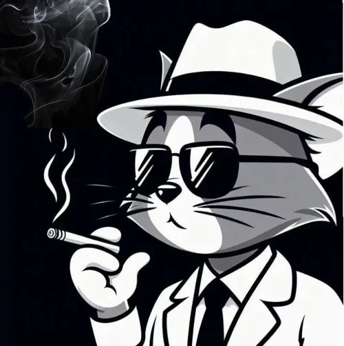 Ảnh vui mèo Tom phì khói trông như gangster