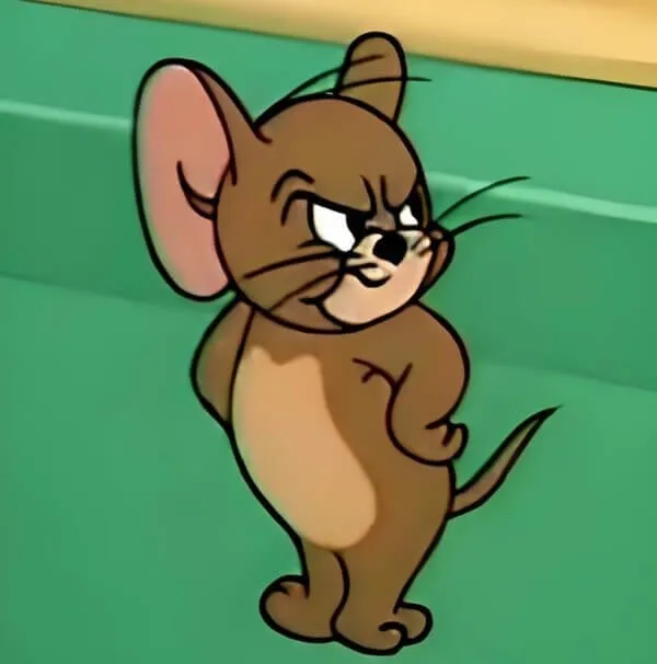 Ảnh chế Jerry đứng chống nạnh khuôn mặt cau có