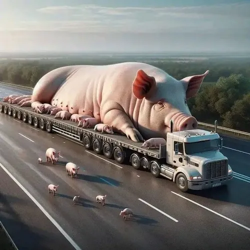 Hình troll con heo năn nỉ được ăn thêm bữa nữa