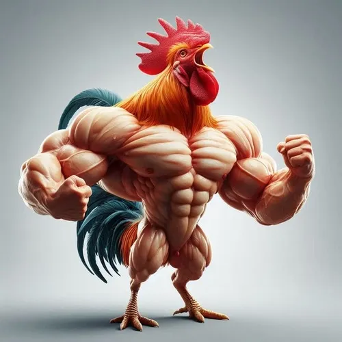 Hình chế gà đứng lặng nhìn trời đầy tâm trạng