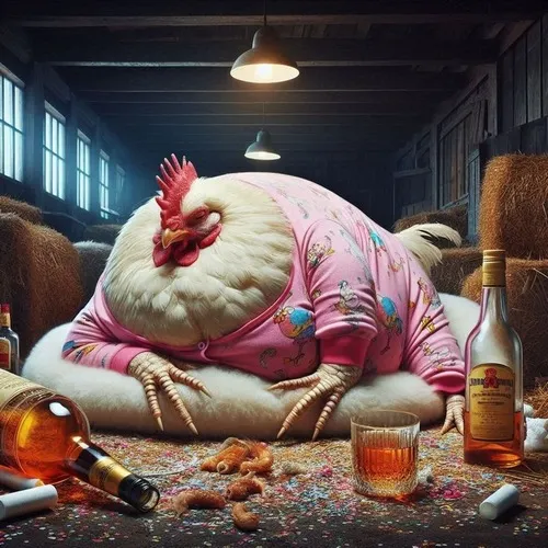 Hình chế vui gà bị rượt chạy thục mạng