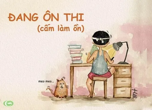 Ảnh chế học hsk đau đầu với chữ Hán nhưng vẫn ráng