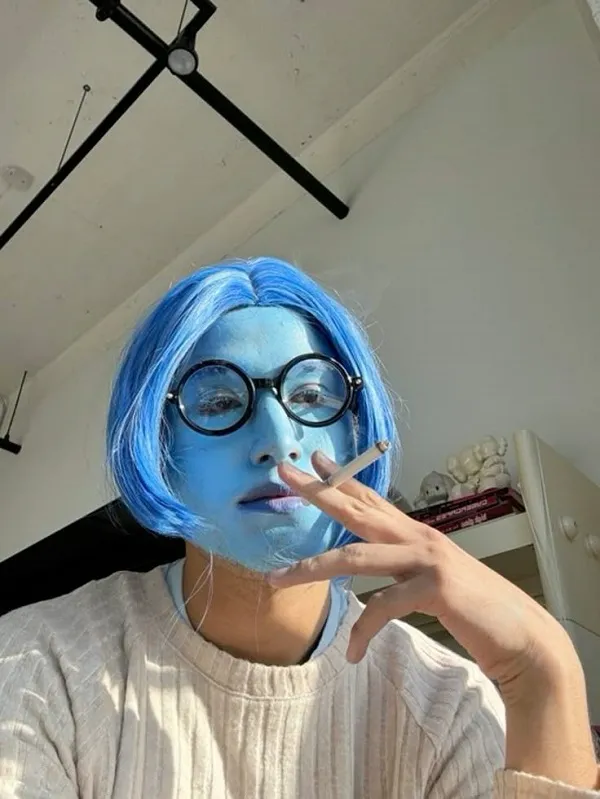 Ảnh troll phì khói thuốc lào mặt nghi hoặc