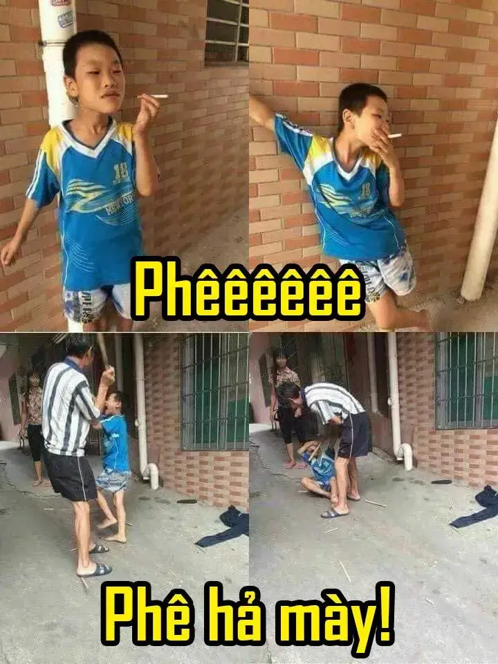Meme chế anh chàng hút thuốc lào tóc rối bù