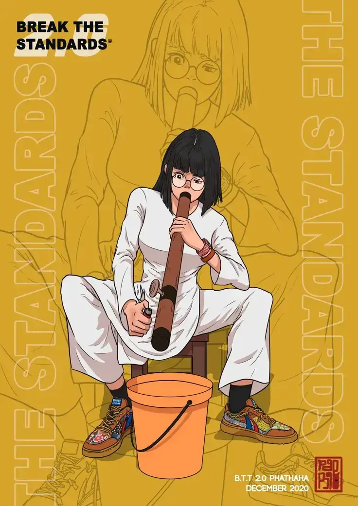 Meme hài nữ sinh áo dài rít thuốc lào