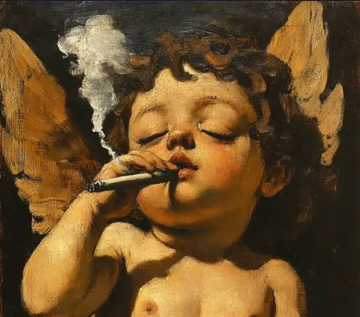 Meme hài thanh niên hút thuốc nhìn phờ phạc