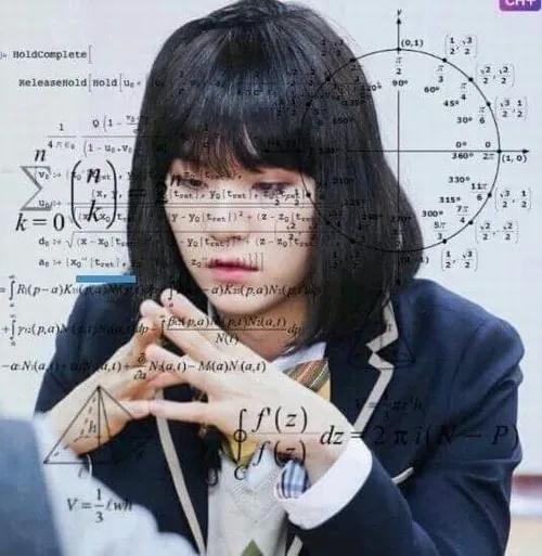 Ảnh meme hài cô gái chống tay cố hiểu ra vấn đề