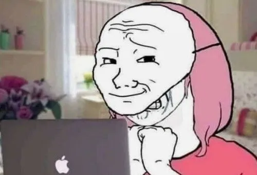 Hình troll ngoài khóc mà lòng vui thầm vì drama kết thúc.