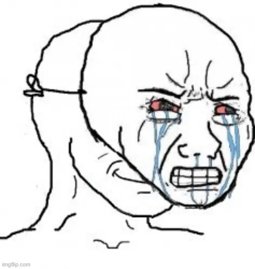 Ảnh chế ngoài mặt khóc lóc nhưng lòng lại hả hê sung sướng.