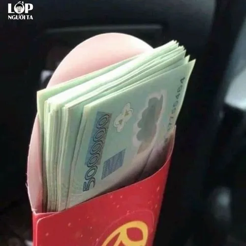 Ảnh meme lì xì sấp 500k chúc bạn vạn sự như ý