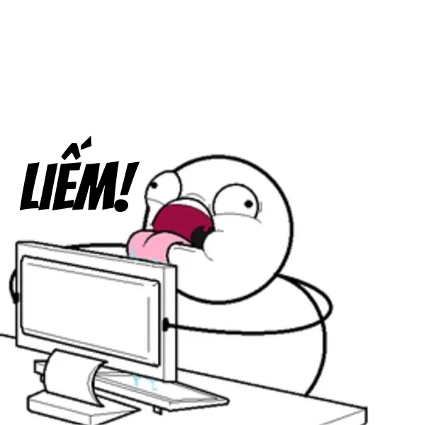 Người que lè lưỡi liếm màn hình