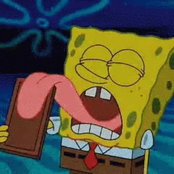 Ảnh hài bọt biển lè lưỡi liến điện thoại