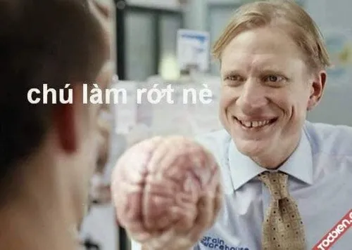 Ảnh troll hết não, ánh mắt lạc trôi vô định.