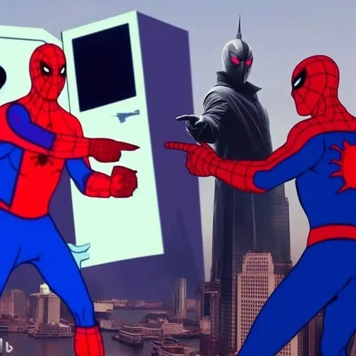 18 Meme chế ba người nhện chỉ mặt nhau.