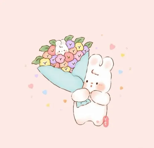 Hình troll gửi hoa đáng yêu ngại ngùng