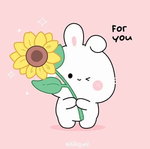 Ảnh chế trao nhành hoa siêu dễ thương