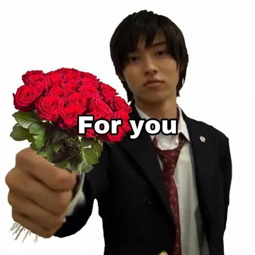 Ảnh chế trao nhành hoa nụ cười duyên