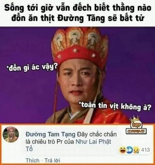 Ảnh chế Đường Tăng đang giảng đạo nhìn mà cạn lời