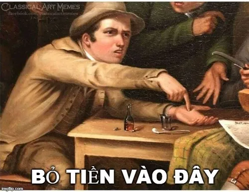 Meme chế “đây tiền, hết buồn chưa hả?”