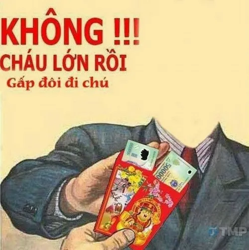 Ảnh chế từ chối lì xì, gấp đôi đi chú