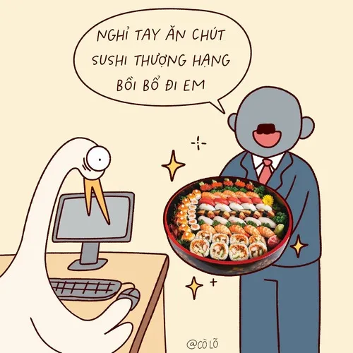 Hình chế văn phòng yên lặng bất thường trước deadline