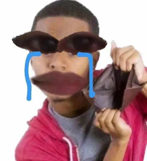 Ảnh chế ví rỗng như tài khoản ngân hàng