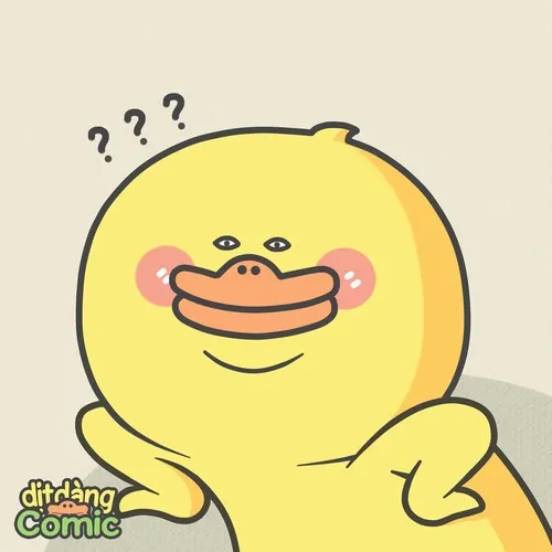 Meme hài vịt vàng biểu cảm “não lag toàn tập”.