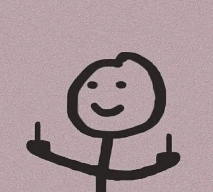 Ảnh hài người que dơ ngón giữa vừa gắt vừa vui