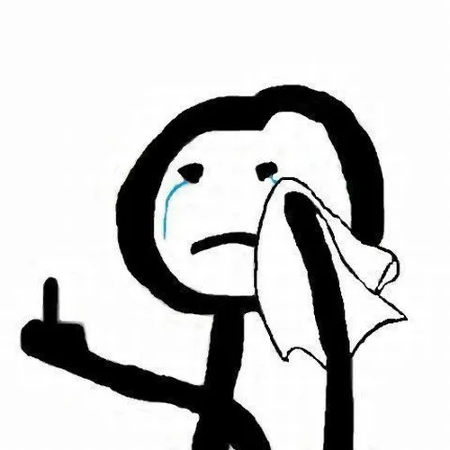 Nhân vật que nhìn chằm chằm màn hình vô định