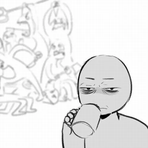 Hình người que stick ngồi thiền giữa tiếng ồn