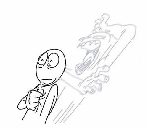 Hình stickman đang cười lăn lộn trên sàn