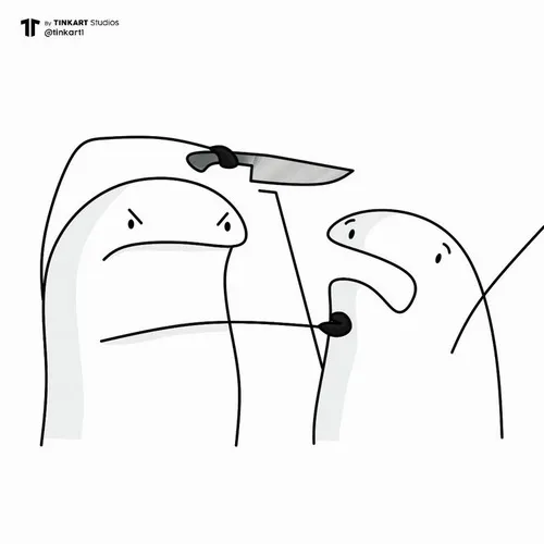 Meme người que giật mình vì nghe nhắc tên