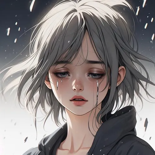 Cô gái trong ảnh không khóc, nhưng cả trời thì đang rơi