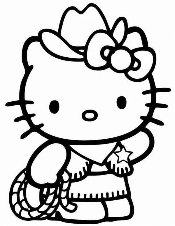 Tranh tô màu Hello Kitty dễ thương cho bé gái sáng tạo mỗi ngày