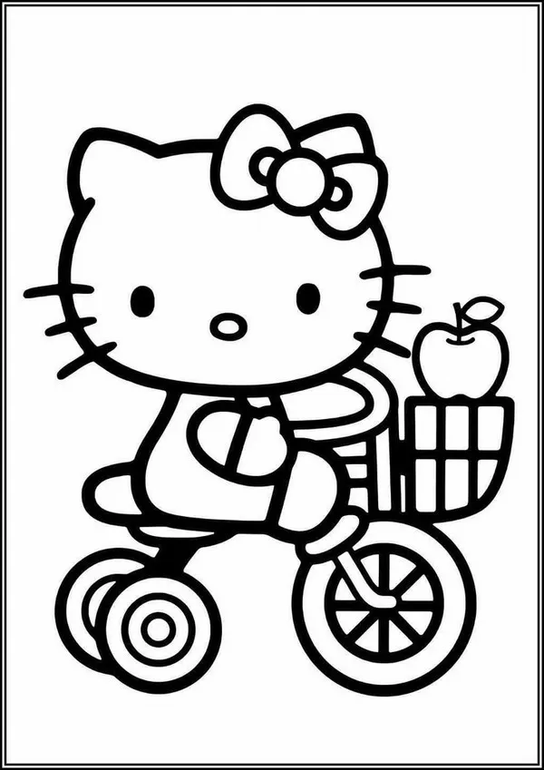 Tô màu vui mèo Kitty cầm bóng bay rực rỡ