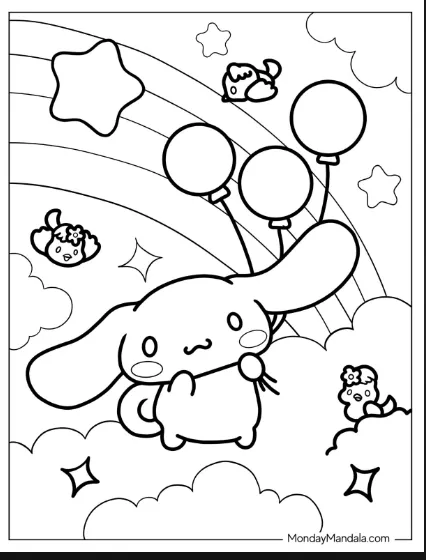 Hình tô Cinnamoroll với đôi tai dài mềm mại cho trẻ