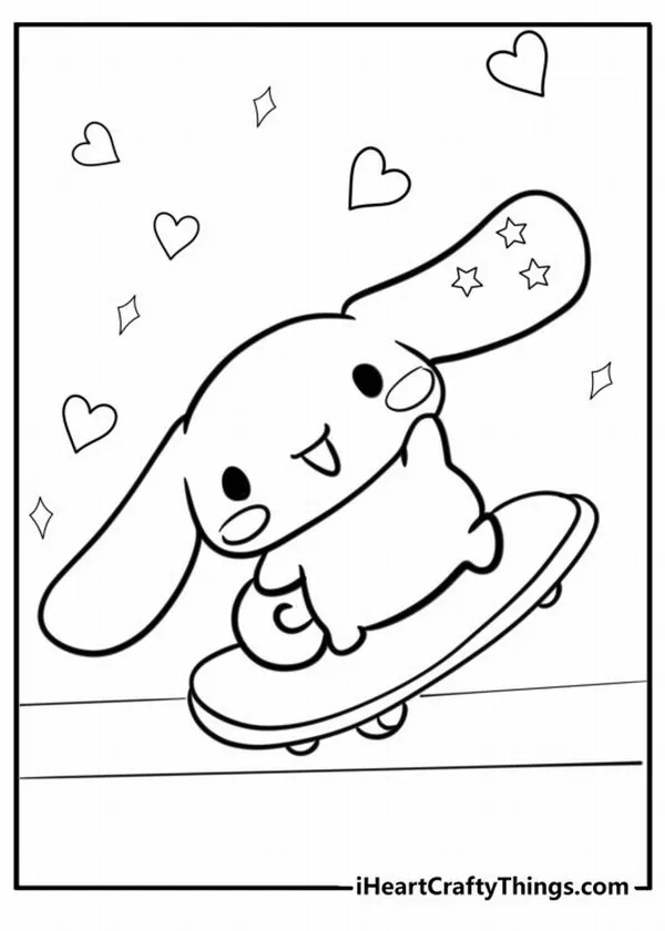 Tranh tô màu Cinnamoroll dễ thương cho trẻ nhỏ