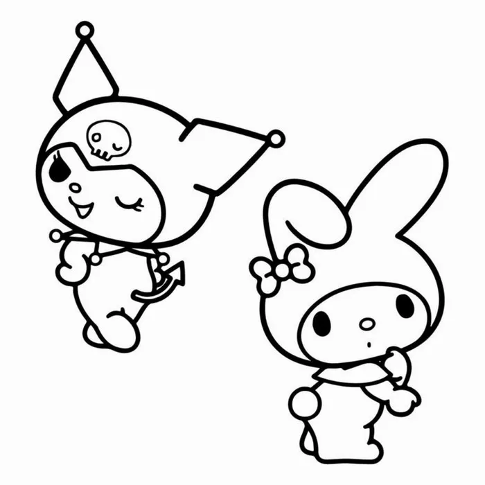 Hoạt động tô Kuromi giúp bé hiểu về biểu cảm vui, sợ, ngạc nhiên.