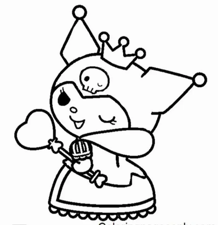 Tờ giấy tô Kuromi cho trẻ học nhận biết sắc màu đối lập thú vị.