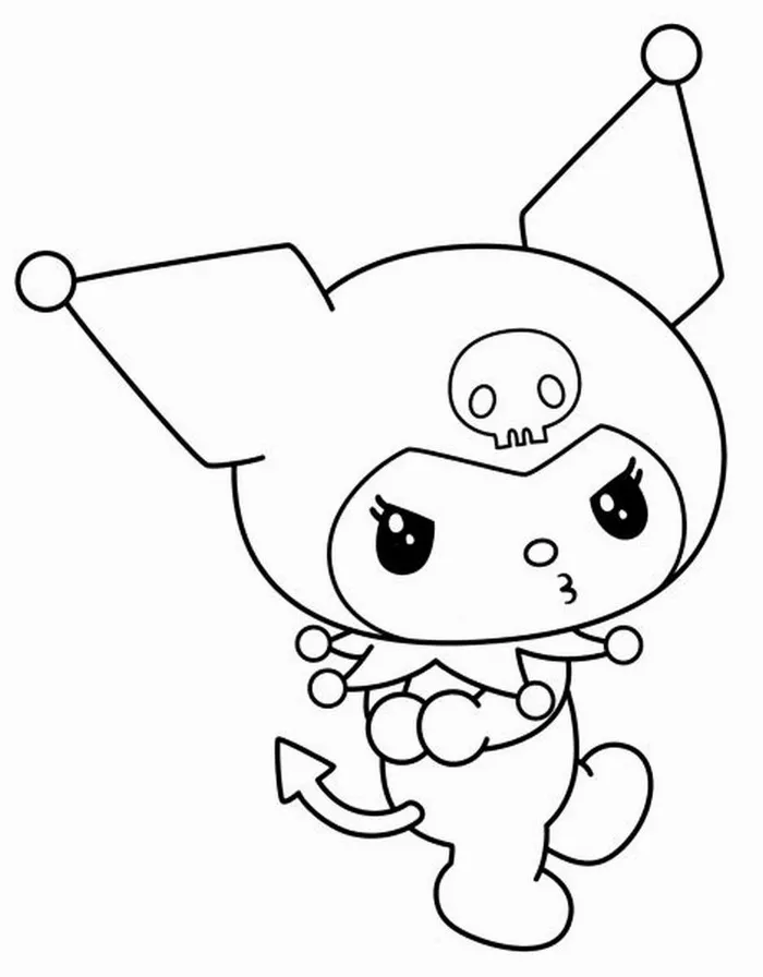 Hình tô Kuromi cùng My Melody trang trí bánh kẹo Halloween.