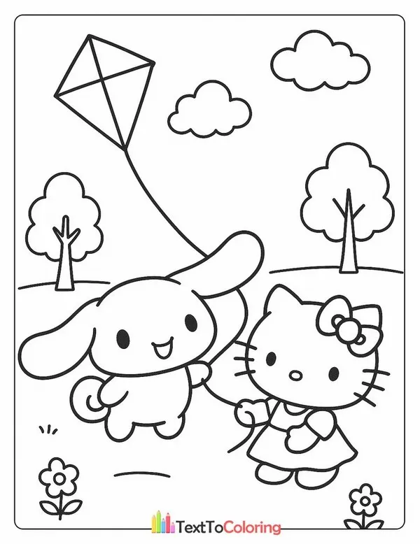 Hoạt động tô màu Cinnamoroll giúp trẻ phát triển