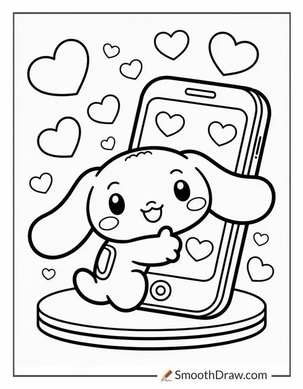 Tranh tô màu Cinnamoroll chọn váy nơ siêu xinh cho bé sáng tạo