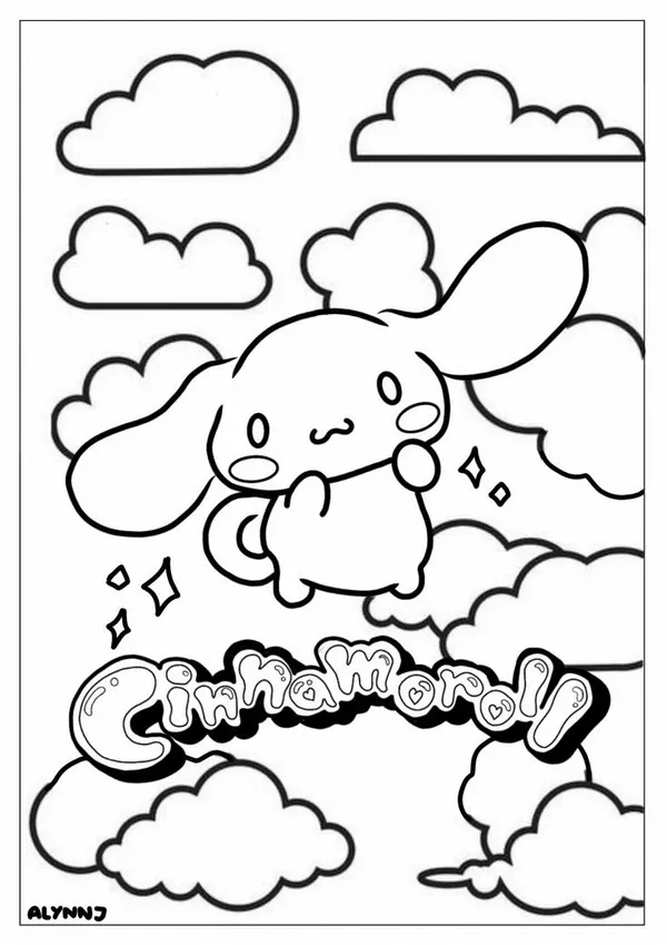 Trang tô màu Cinnamoroll và bánh quế thơm ngon