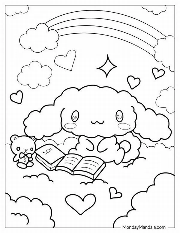 Hoạt động tô Cinnamoroll giúp bé rèn kỹ năng tinh