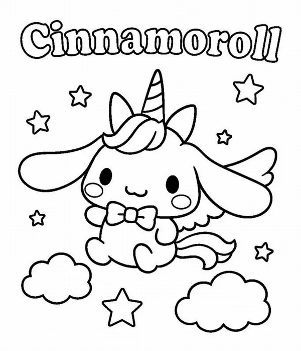 Bức tranh Cinnamoroll thay đồ giúp bé học cách thể hiện cá tính