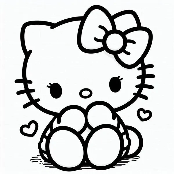 175 Tranh Tô Màu Hello Kitty Album 1 cute và đơn giản cho bé gái 2 - 3 tuổi rèn óc sáng tạo