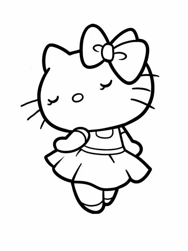 Tranh tập tô Hello Kitty ngồi bên cửa sổ cho trẻ