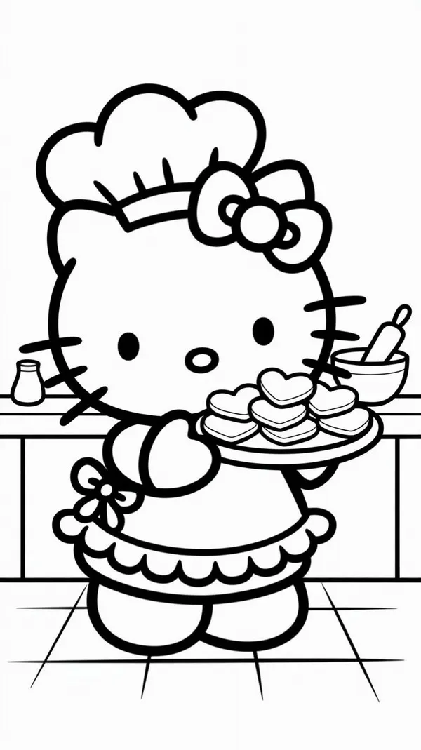 Trang tô màu Hello Kitty trong vườn hoa hồng